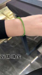 七夕礼物碧玉旗袍项链锁骨链时尚感和田玉百搭玉石小米珠圆珠保真 4mm